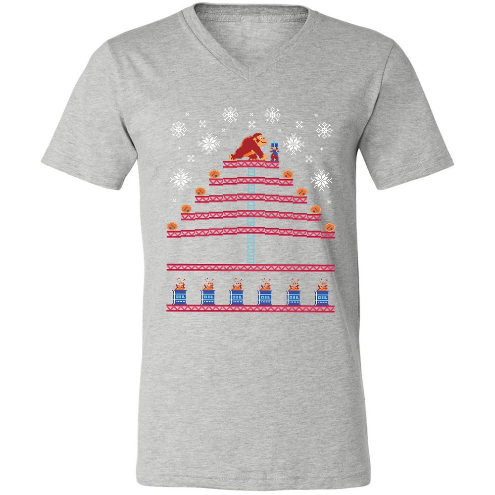 Unisex V-Neck T-Shirt - KQKNH9ZD - Athletic Heather - 7