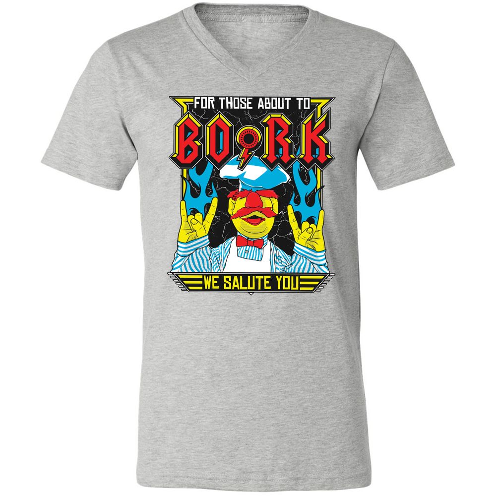 Unisex V-Neck T-Shirt - ZC5LX4QM - Athletic Heather - 7