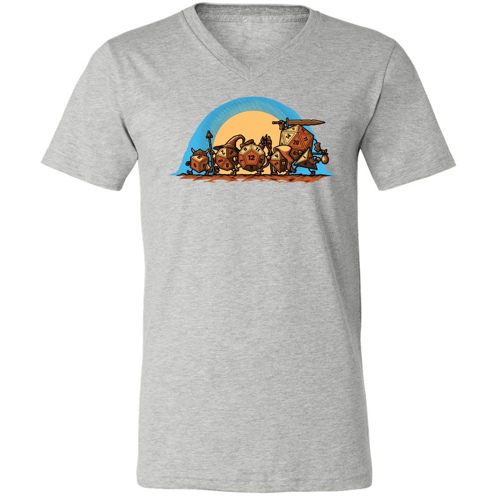 Unisex V-Neck T-Shirt - UDAEVBYL - Athletic Heather - 7