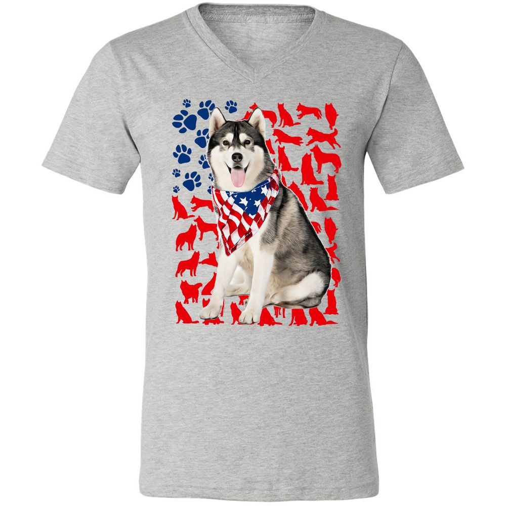 Unisex V-Neck T-Shirt - 7WALB3SP - Athletic Heather - 7