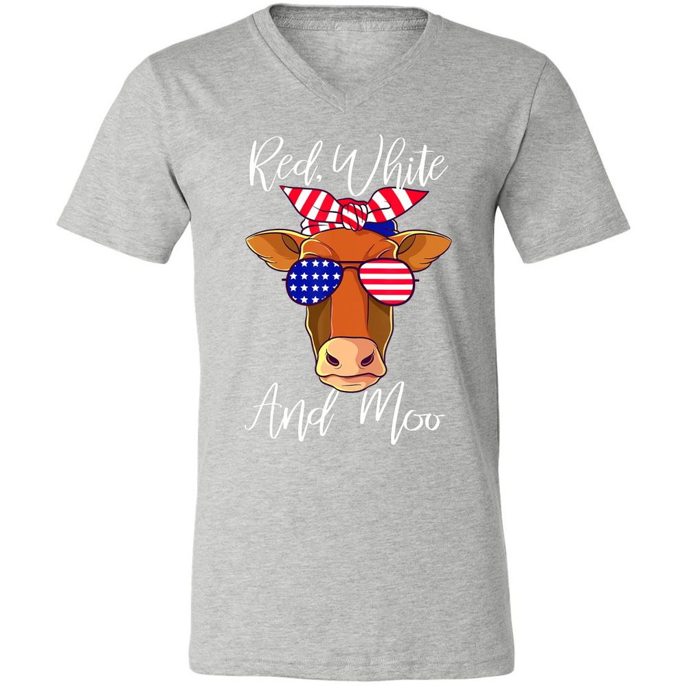 Unisex V-Neck T-Shirt - GTDQDD35 - Athletic Heather - 7