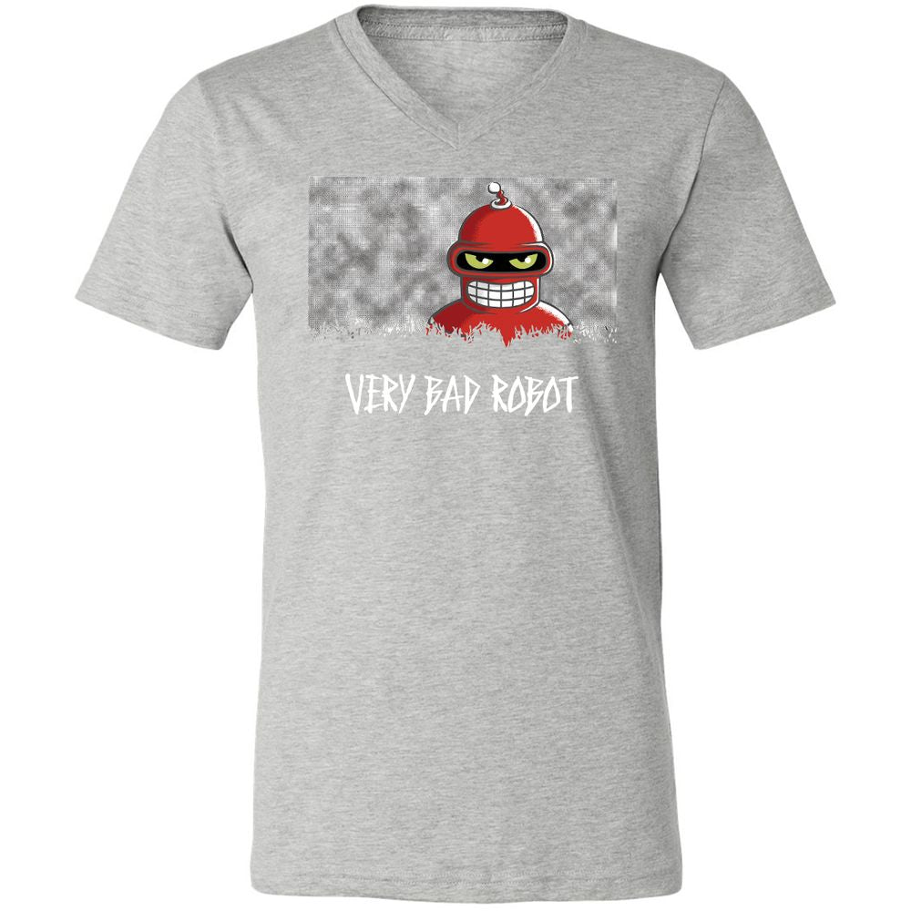 Unisex V-Neck T-Shirt - Black - Athletic Heather - 7