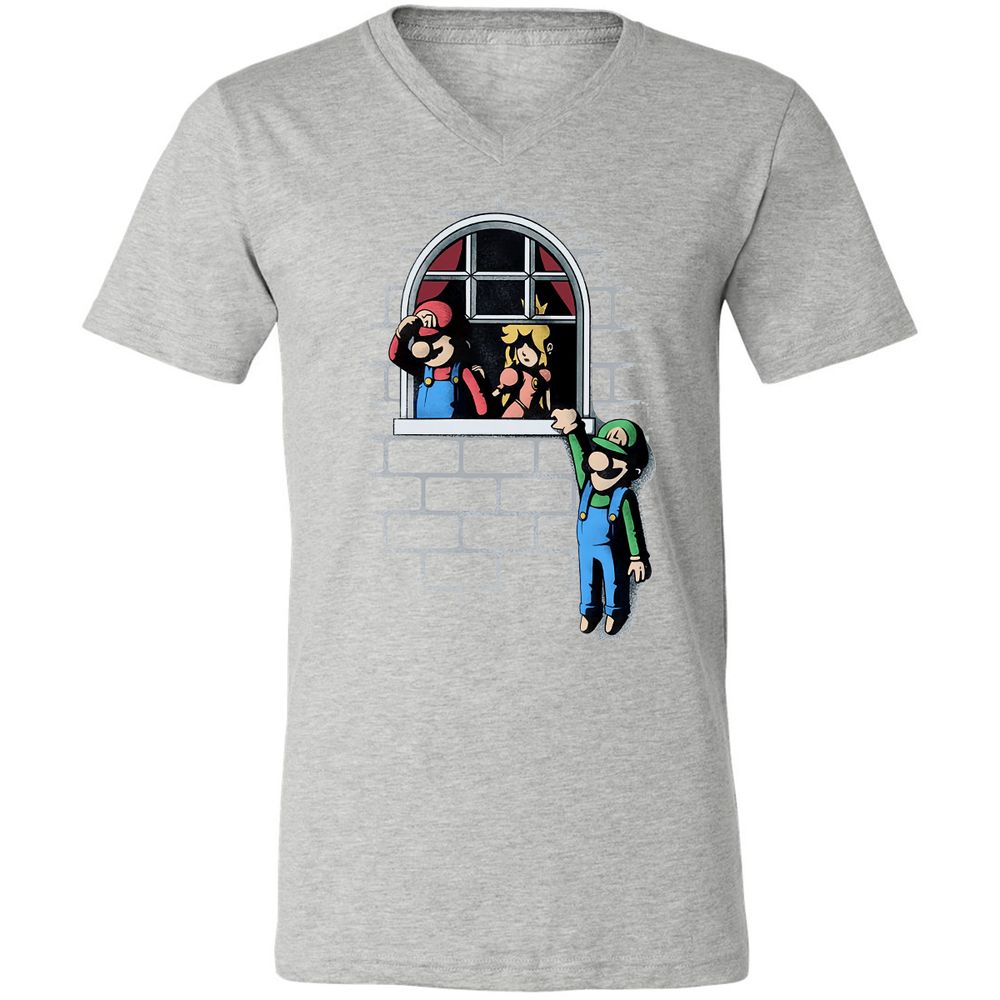 Unisex V-Neck T-Shirt - CBV7YKQQ - Athletic Heather - 7