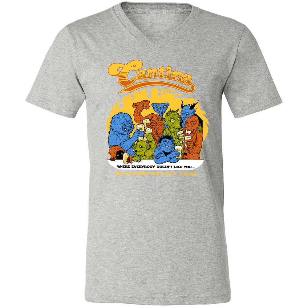 Unisex V-Neck T-Shirt - 1UCVQ2JX - Athletic Heather - 7