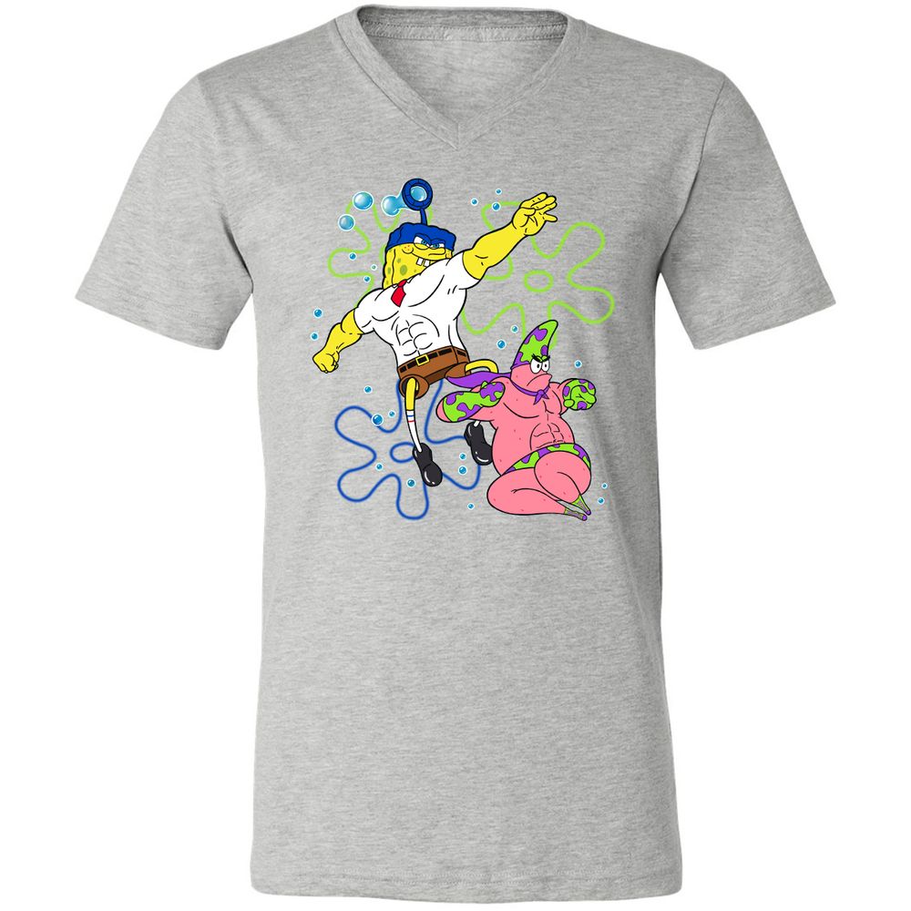 Unisex V-Neck T-Shirt - 8RRK6HKW - Athletic Heather - 7