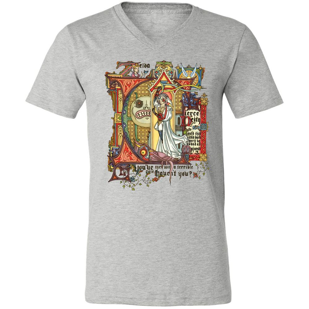 Unisex V-Neck T-Shirt - RXGYKFC4 - Athletic Heather - 7