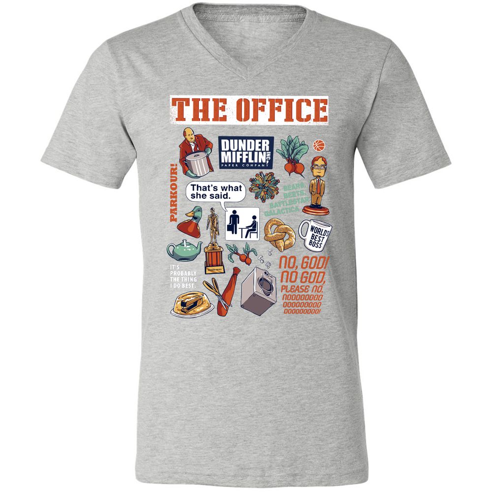 Unisex V-Neck T-Shirt - 3SD8TDVT - Athletic Heather - 7