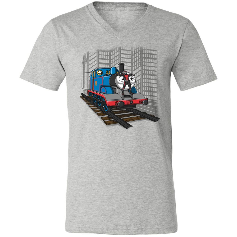 Unisex V-Neck T-Shirt - TAQC6JN2 - Athletic Heather - 7