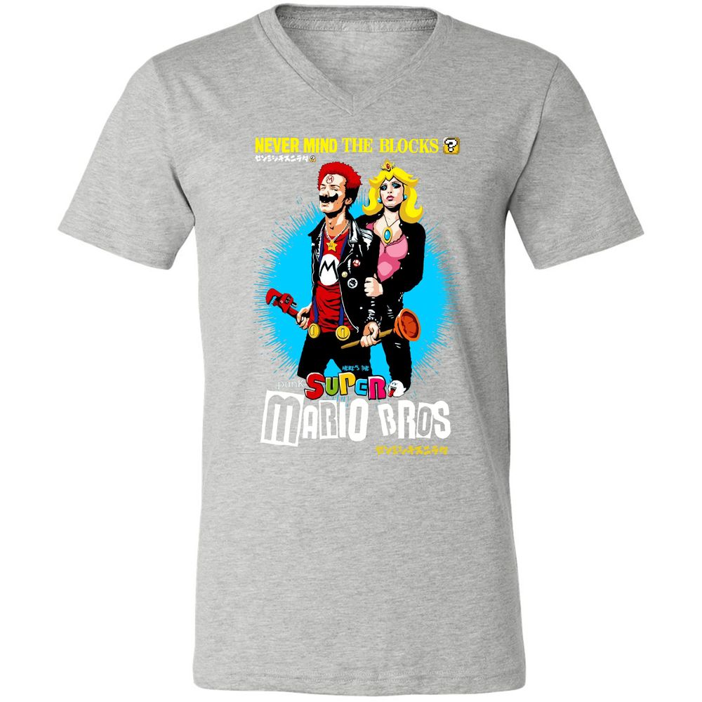 Unisex V-Neck T-Shirt - M14NDN74 - Athletic Heather - 7
