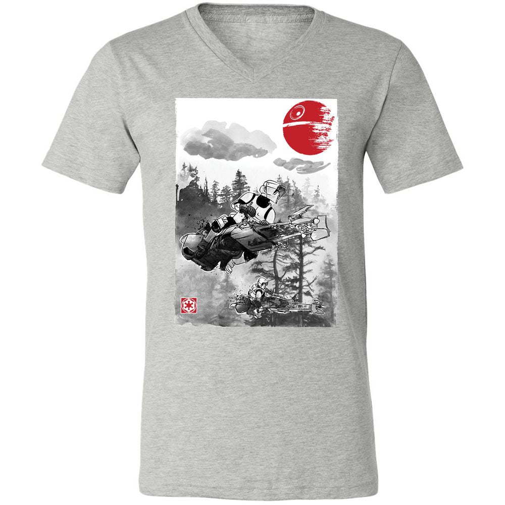 Unisex V-Neck T-Shirt - 8CV4PQEN - Athletic Heather - 7