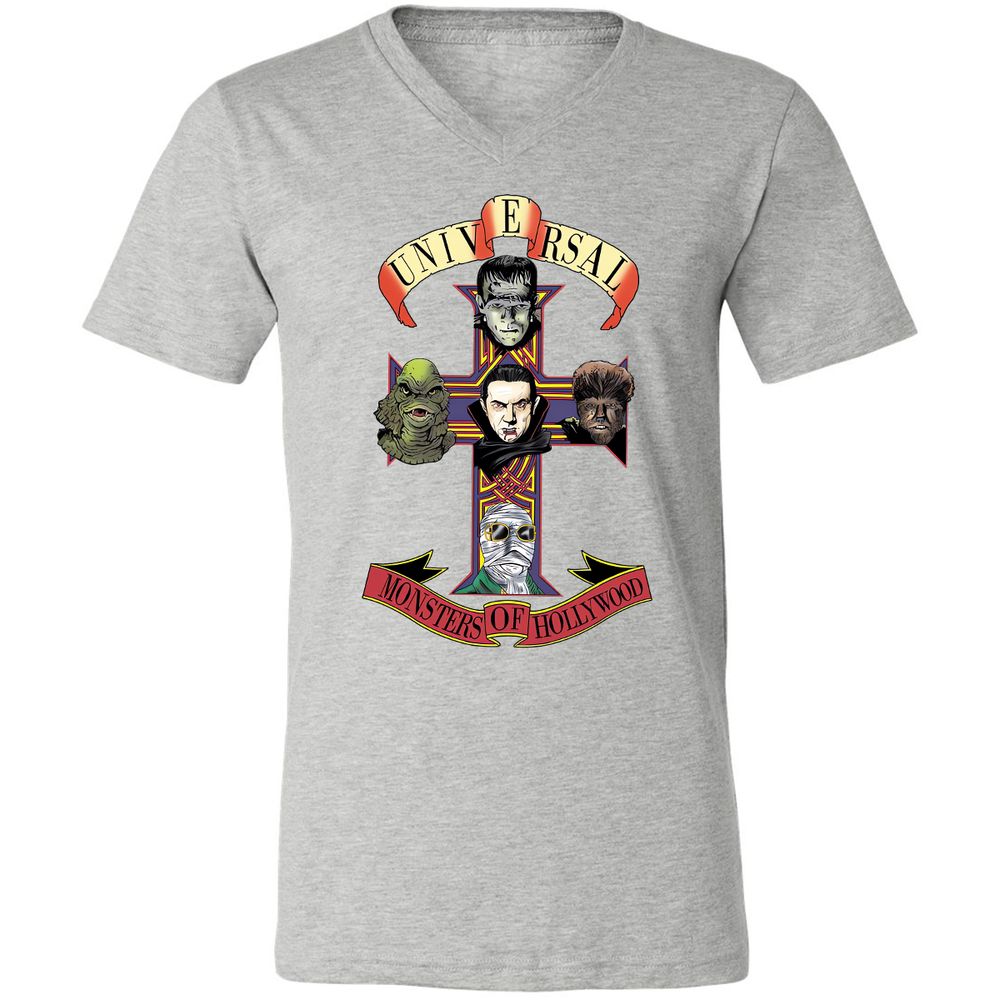 Unisex V-Neck T-Shirt - QUM8J6Q4 - Athletic Heather - 7