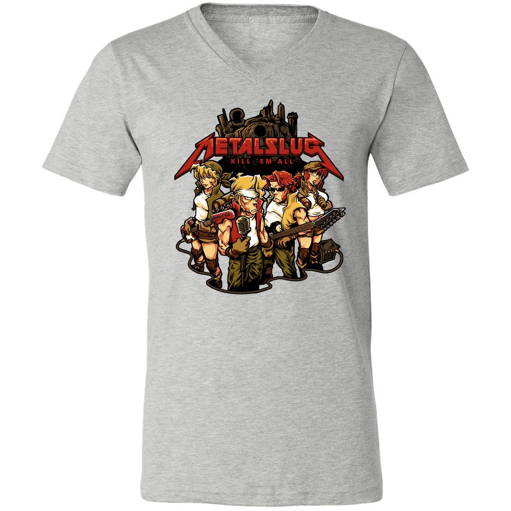 Unisex V-Neck T-Shirt - 9J1E4TKR - Athletic Heather - 7