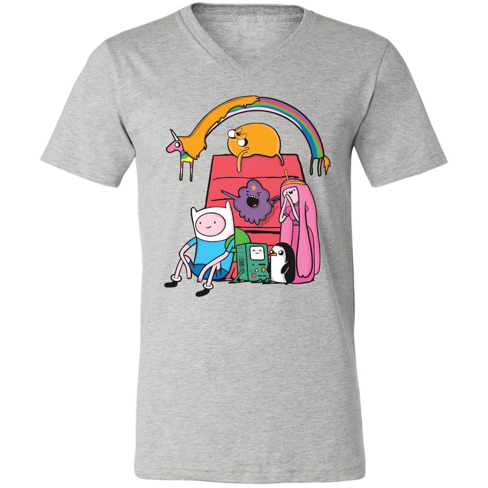 Unisex V-Neck T-Shirt - 4LPXVRDQ - Athletic Heather - 7