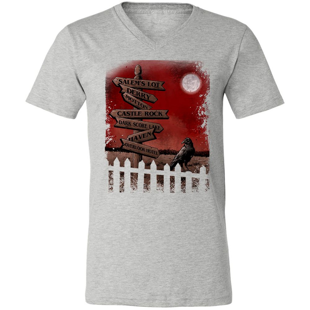 Unisex V-Neck T-Shirt - YWP7WBHF - Athletic Heather - 7