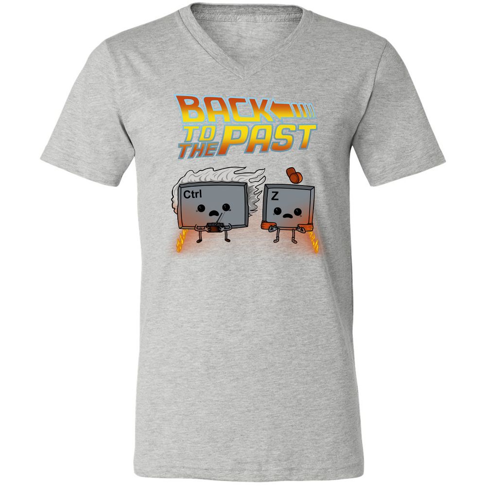 Unisex V-Neck T-Shirt - 8Y6F1LN1 - Athletic Heather - 7