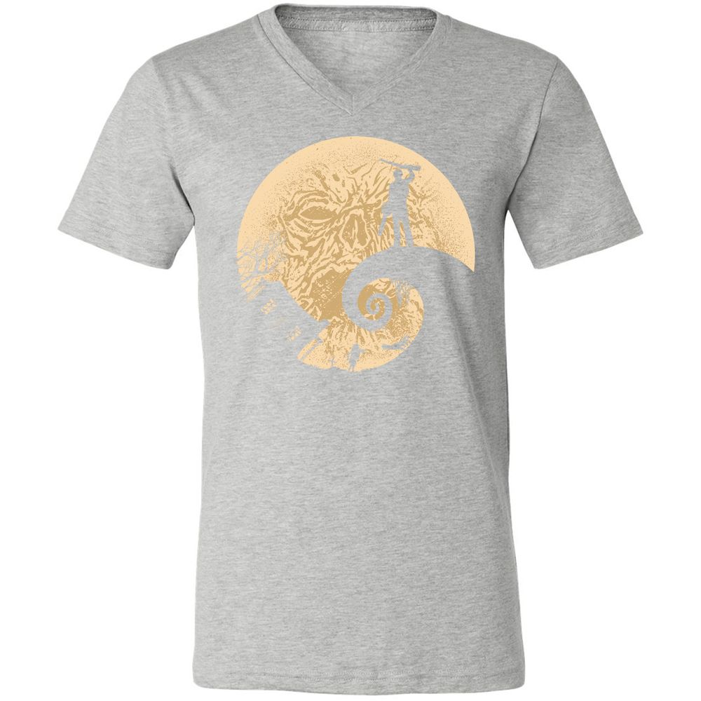 Unisex V-Neck T-Shirt - ERFUVQDL - Athletic Heather - 7