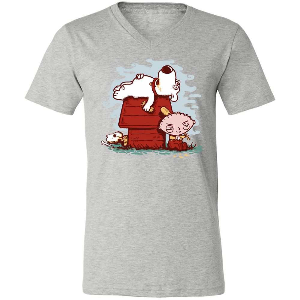 Unisex V-Neck T-Shirt - DE8JU9S1 - Athletic Heather - 7