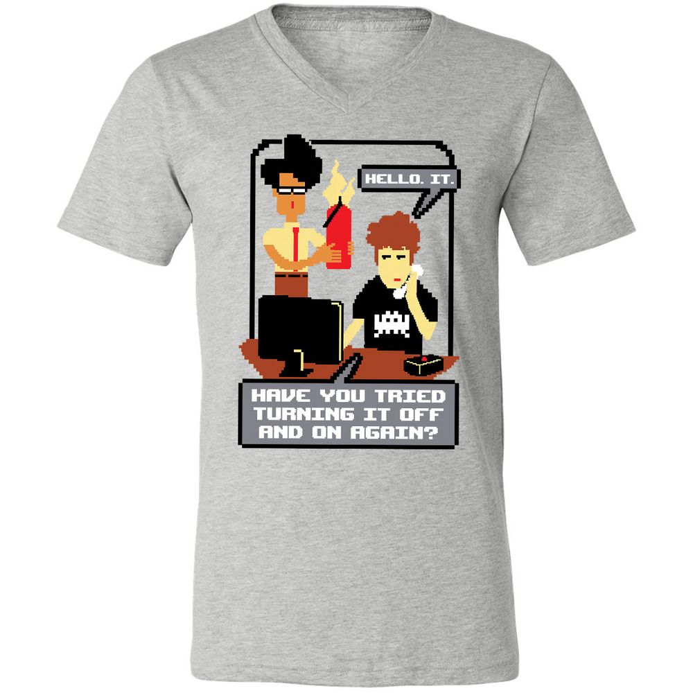 Unisex V-Neck T-Shirt - HNEUZ7PF - Athletic Heather - 7