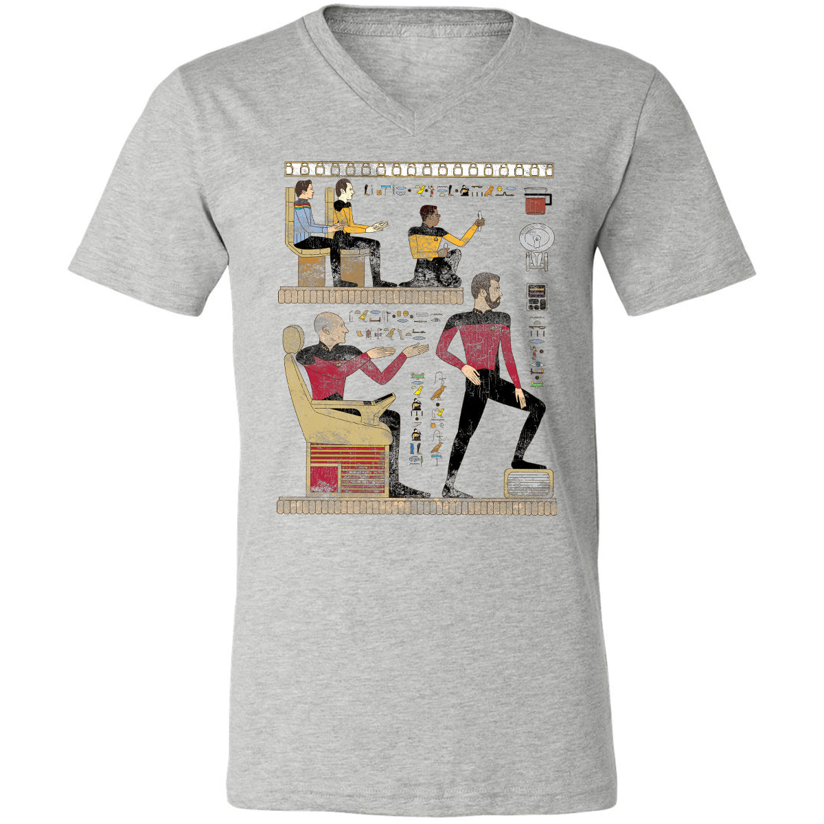 Unisex V-Neck T-Shirt - YGG9BPS4 - Athletic Heather - 7
