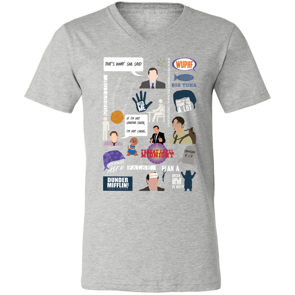 Unisex V-Neck T-Shirt - 5J31261M - Athletic Heather - 7