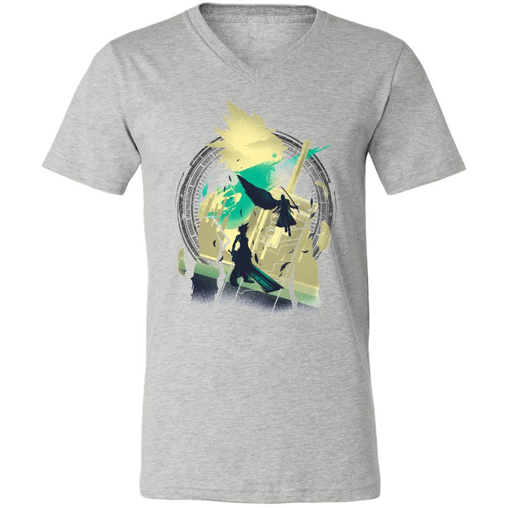 Unisex V-Neck T-Shirt - ZB9JHKPF - Athletic Heather - 7
