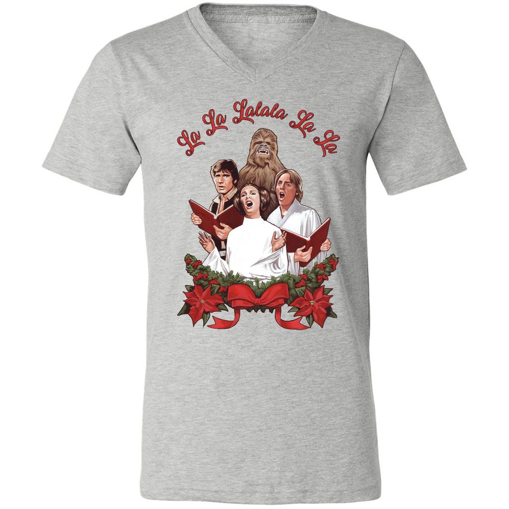 Unisex V-Neck T-Shirt - XASZMXJH - Athletic Heather - 7