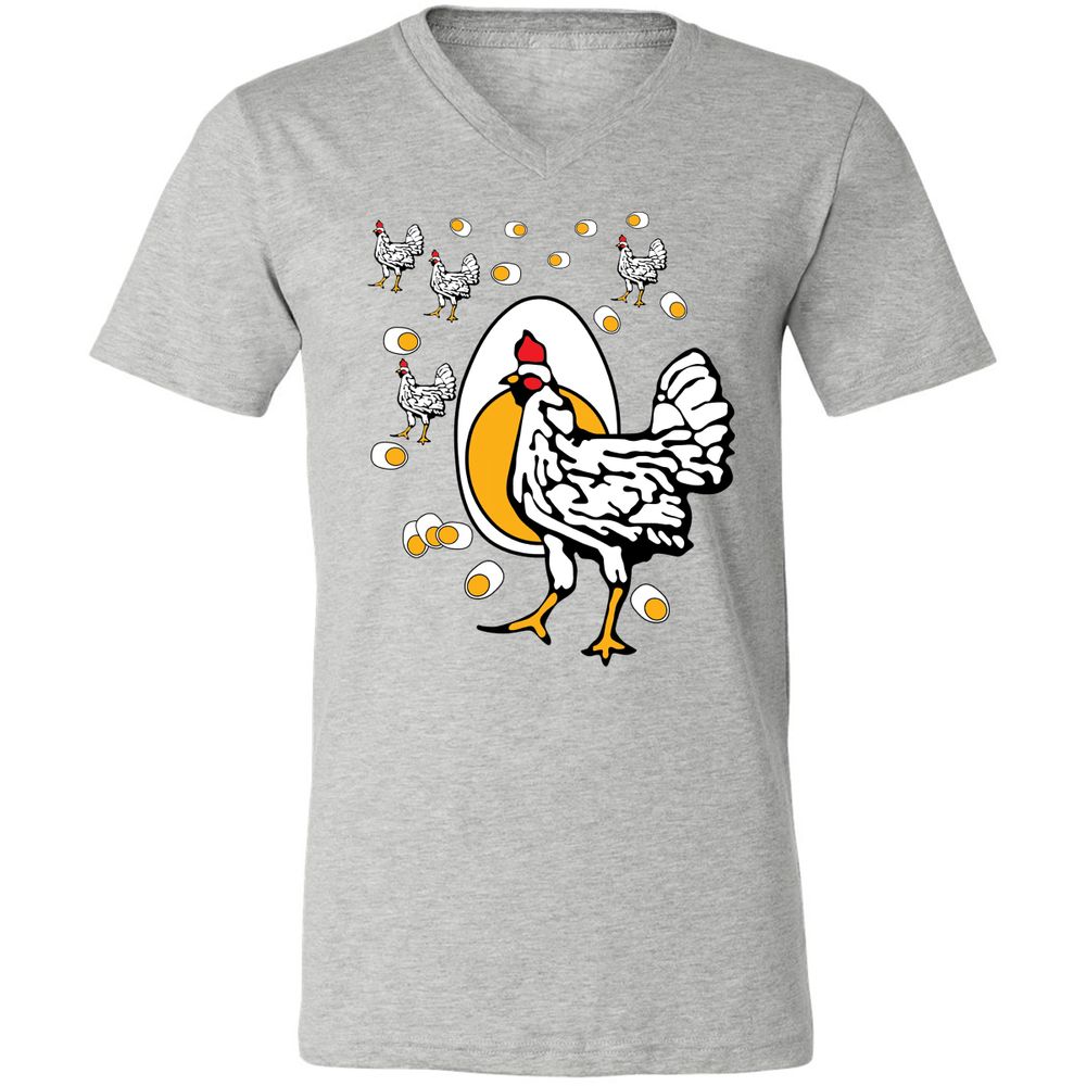 Unisex V-Neck T-Shirt - HEM4Y7J5 - Athletic Heather - 7