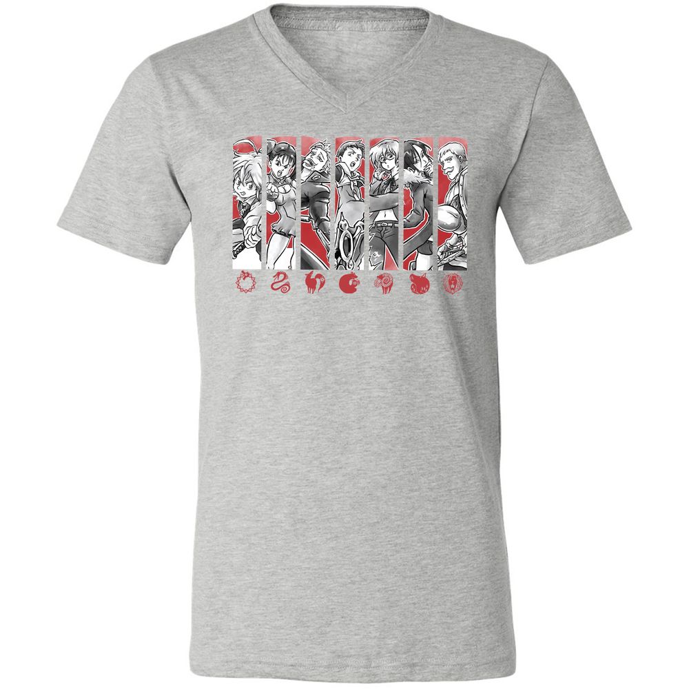 Unisex V-Neck T-Shirt - 5TF86N33 - Athletic Heather - 7