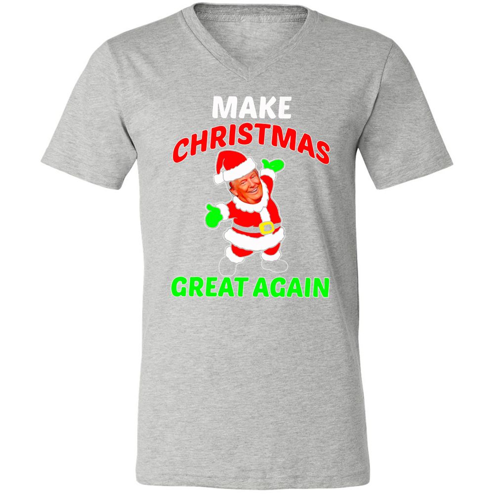 Unisex V-Neck T-Shirt - BJ3ZJHX2 - Athletic Heather - 7