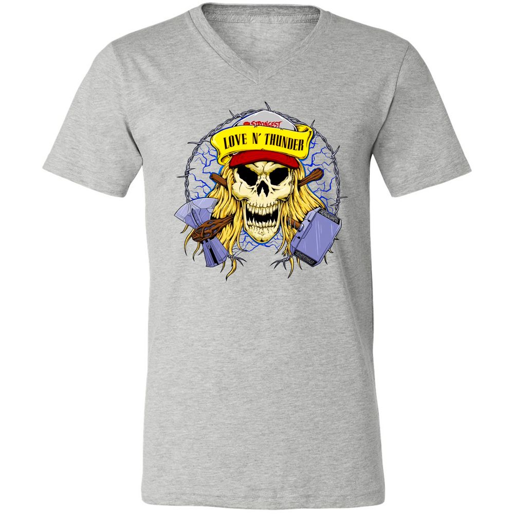 Unisex V-Neck T-Shirt - QT1H9JAL - Athletic Heather - 7