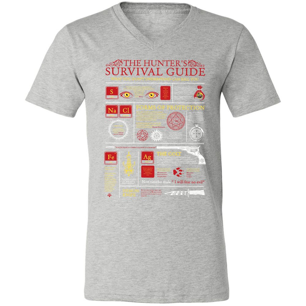 Unisex V-Neck T-Shirt - 674EM5HJ - Athletic Heather - 7