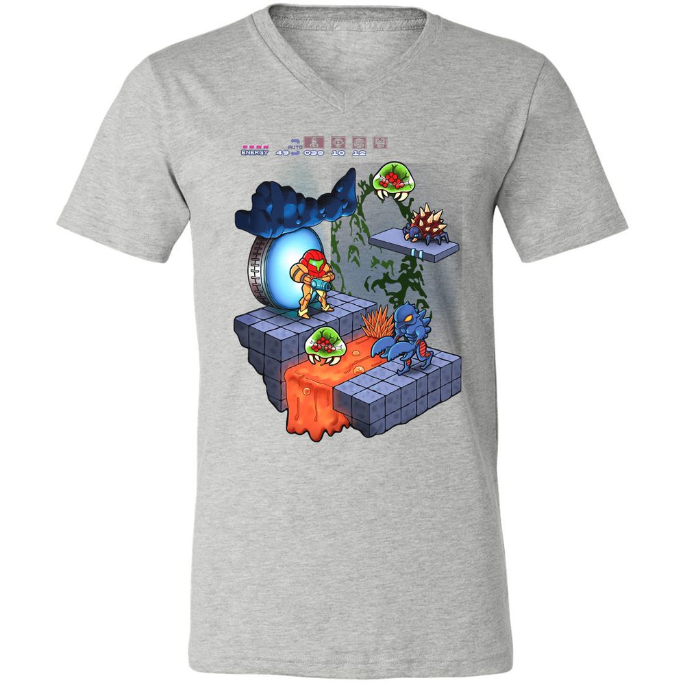 Unisex V-Neck T-Shirt - K3GPFWZM - Athletic Heather - 7