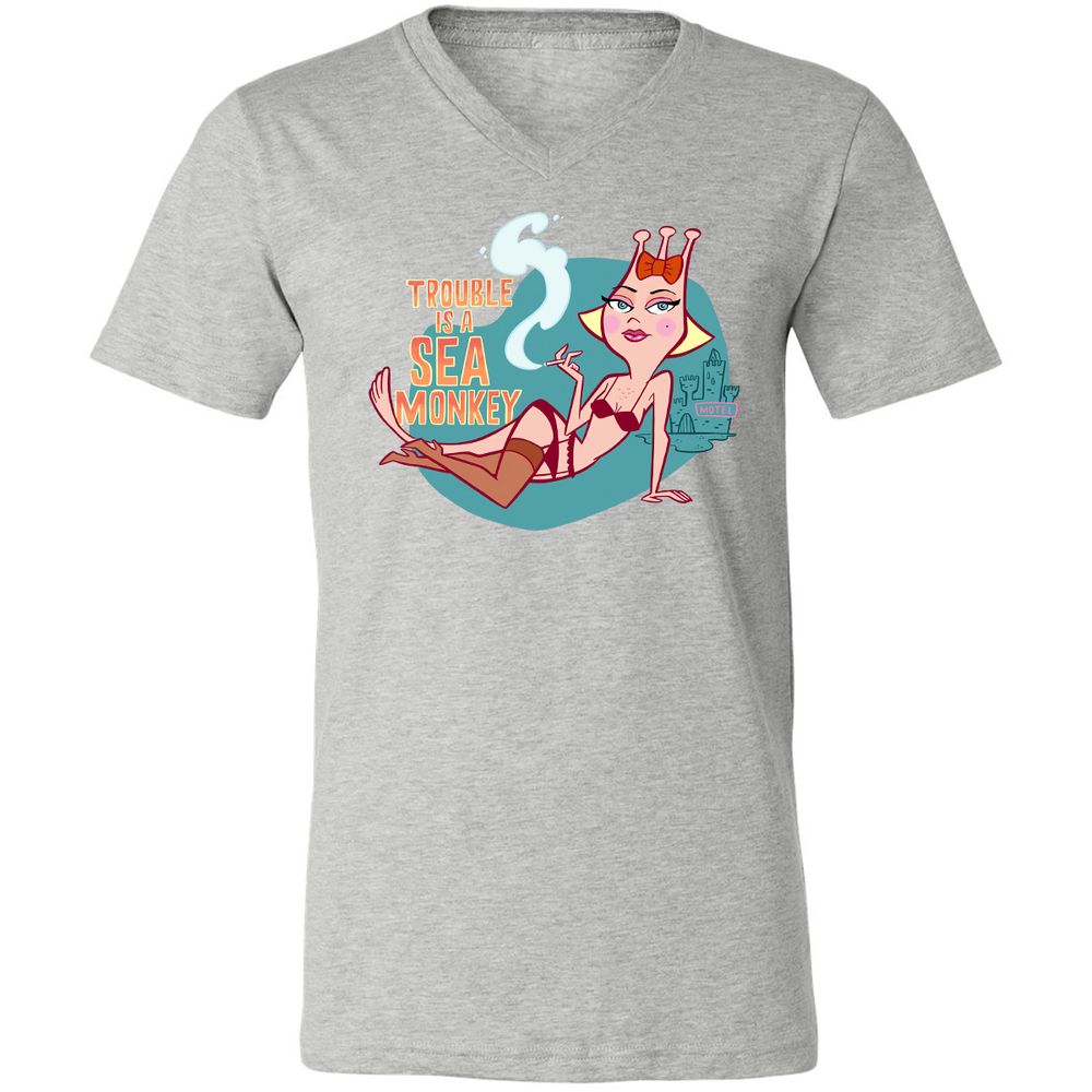 Unisex V-Neck T-Shirt - ZTNHL4H8 - Athletic Heather - 7