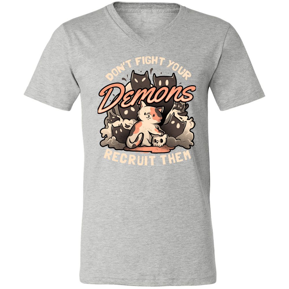 Unisex V-Neck T-Shirt - ZFXYENYW - Athletic Heather - 7