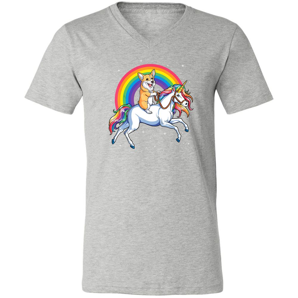 Unisex V-Neck T-Shirt - 8DJY7FKP - Athletic Heather - 7