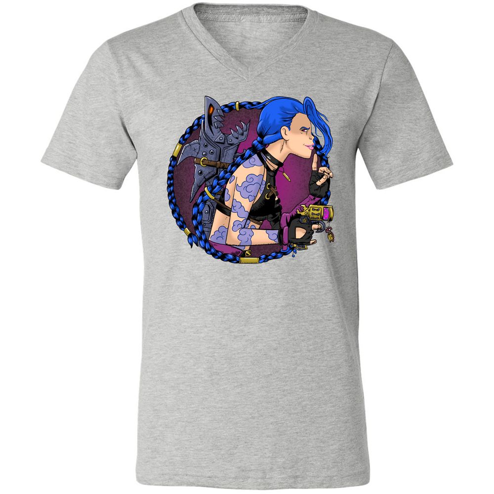 Unisex V-Neck T-Shirt - JU1JJMX5 - Athletic Heather - 7