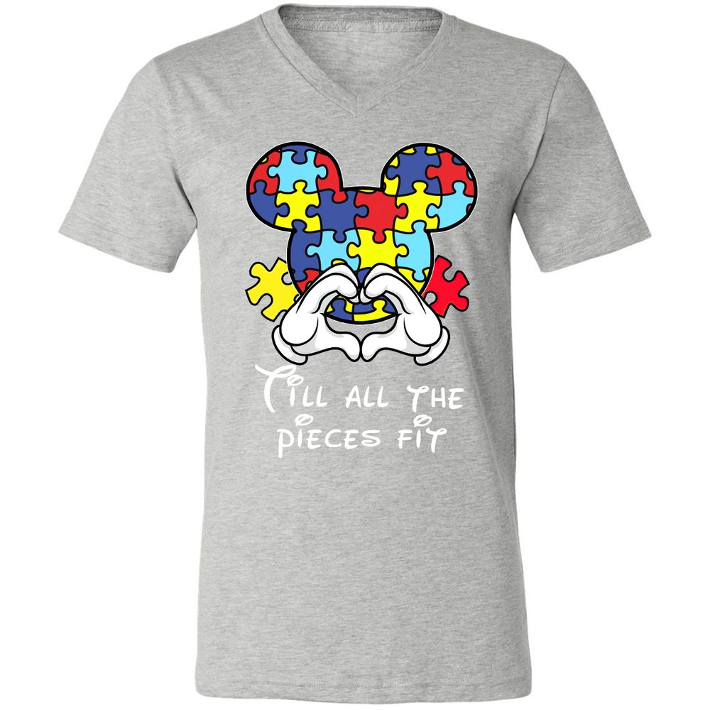 Unisex V-Neck T-Shirt - 358P94P9 - Athletic Heather - 7