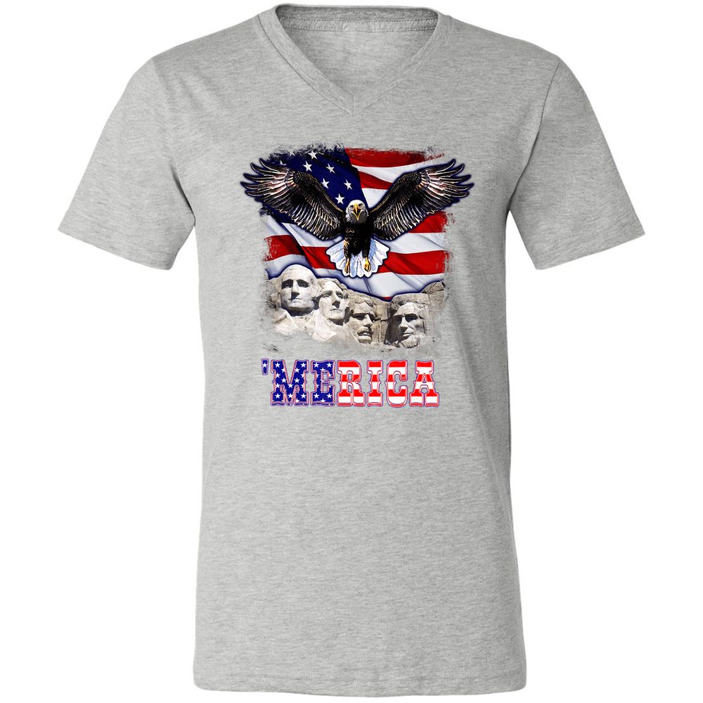 Unisex V-Neck T-Shirt - Q77MXCMQ - Athletic Heather - 7