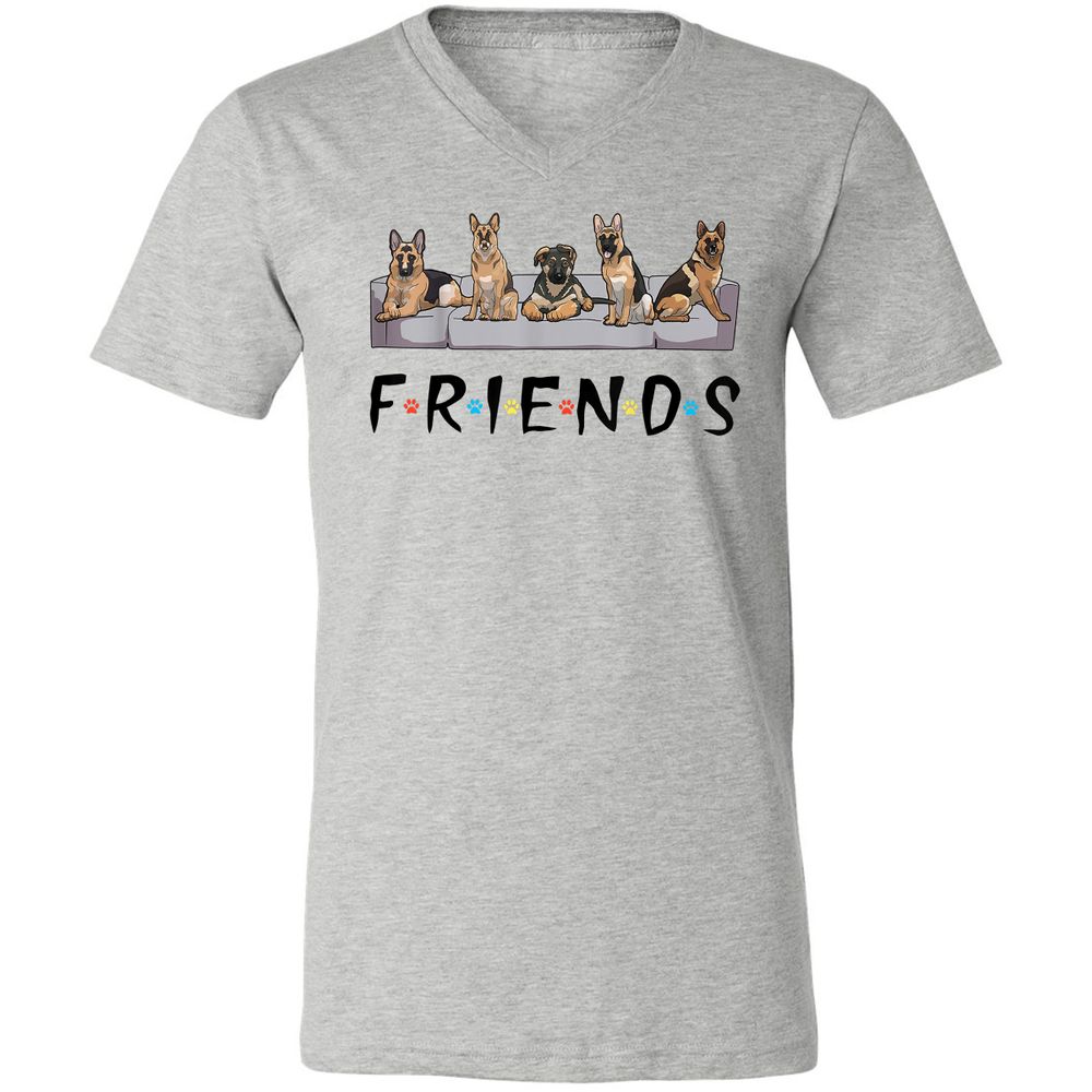 Unisex V-Neck T-Shirt - GMM3Y695 - Athletic Heather - 7