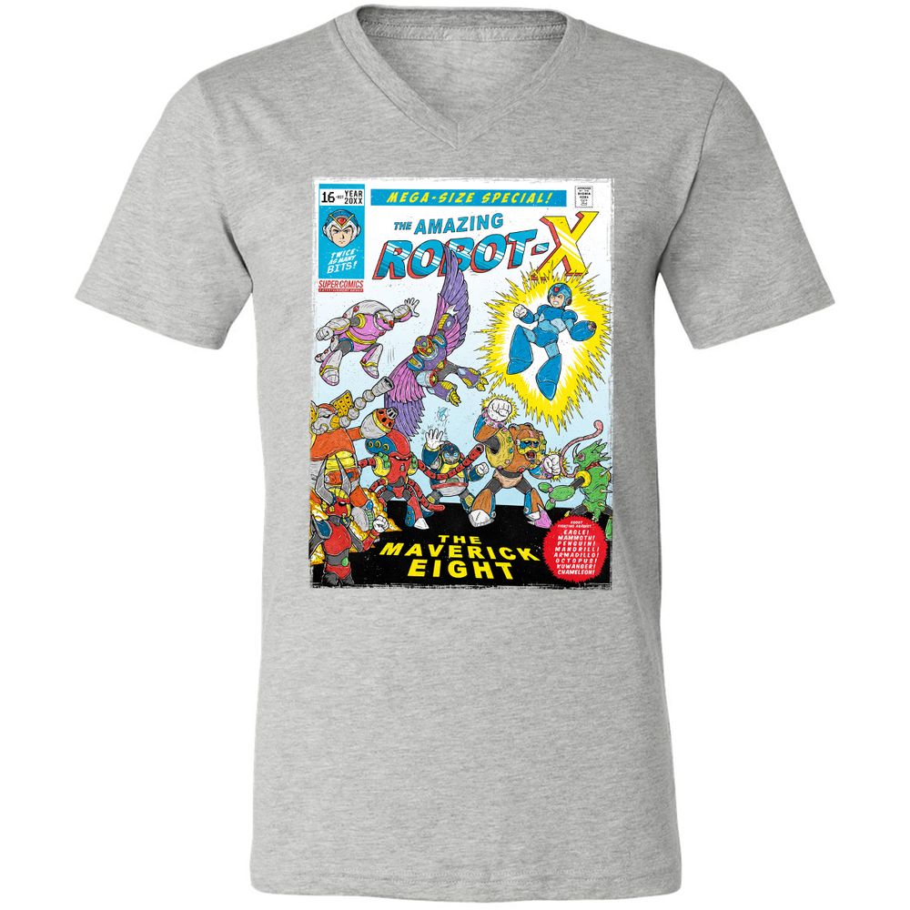 Unisex V-Neck T-Shirt - 6KNQZDAD - Athletic Heather - 7