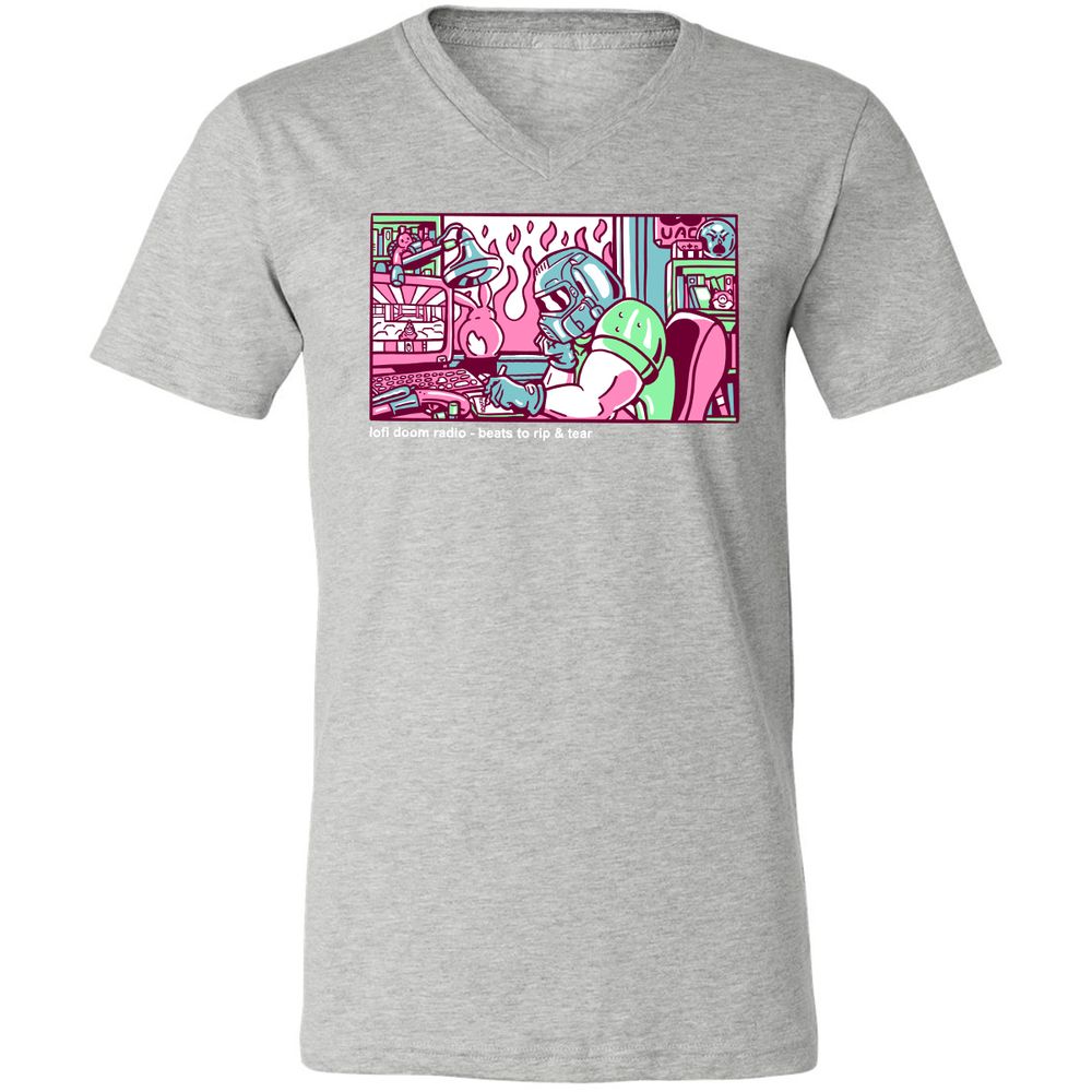 Unisex V-Neck T-Shirt - TUNX2Q7A - Athletic Heather - 7