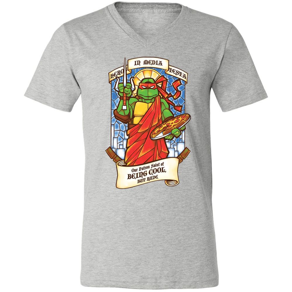 Unisex V-Neck T-Shirt - Y6FLAE1C - Athletic Heather - 7