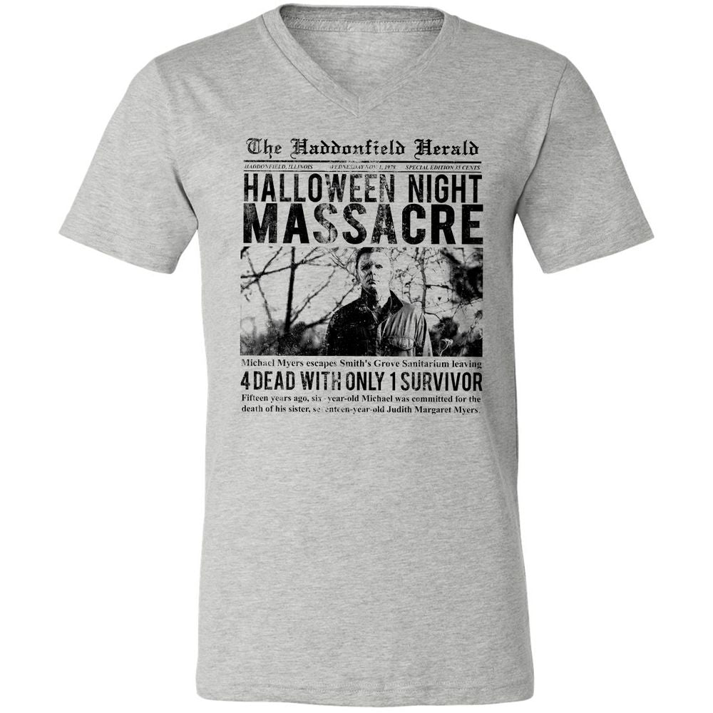 Unisex V-Neck T-Shirt - XU5SQE17 - Athletic Heather - 7