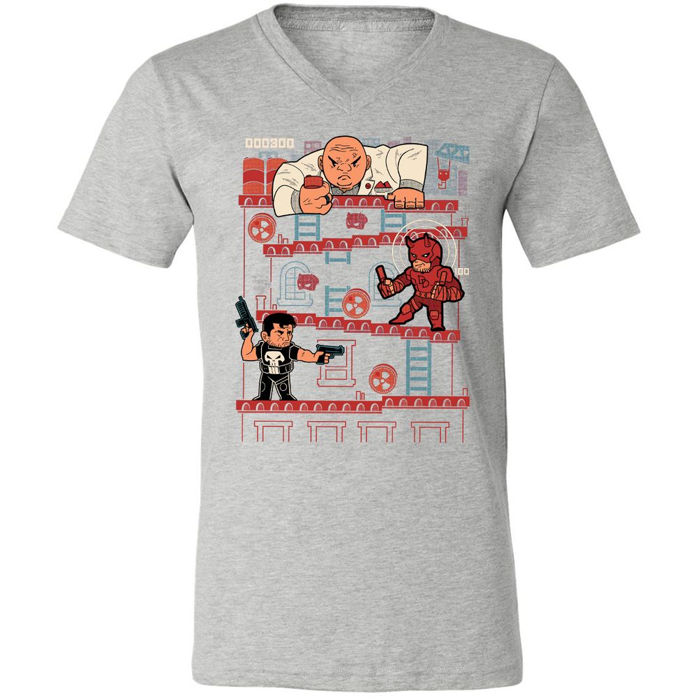 Unisex V-Neck T-Shirt - QRQEMEHK - Athletic Heather - 7