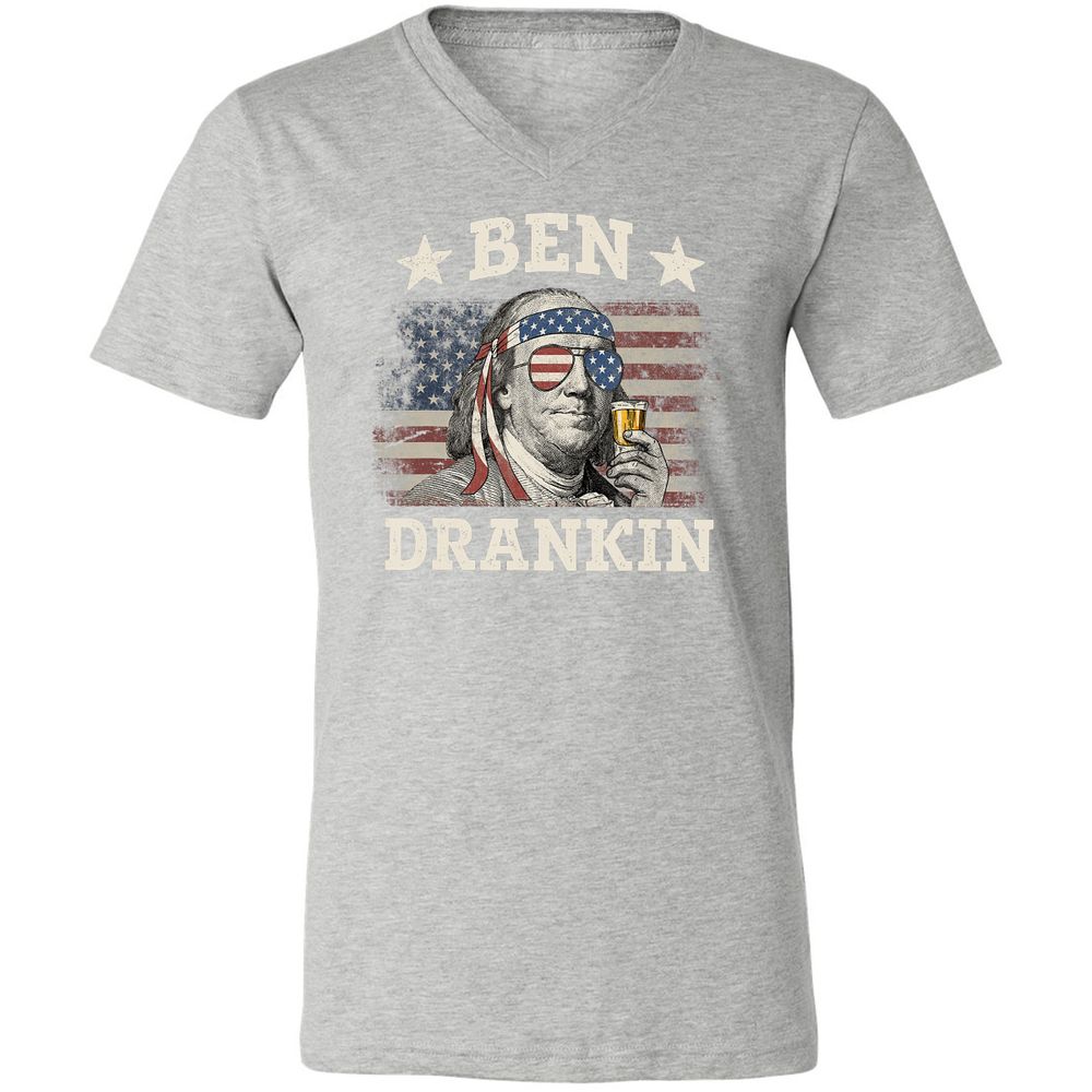 Unisex V-Neck T-Shirt - 915PASXD - Athletic Heather - 7
