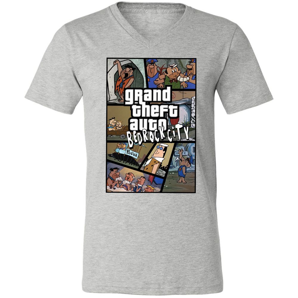 Unisex V-Neck T-Shirt - 7R8V4MEM - Athletic Heather - 7