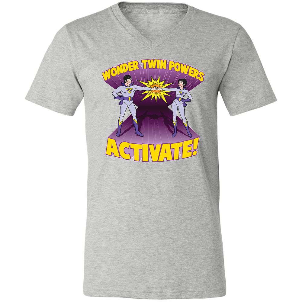 Unisex V-Neck T-Shirt - 9UG9WHZQ - Athletic Heather - 7
