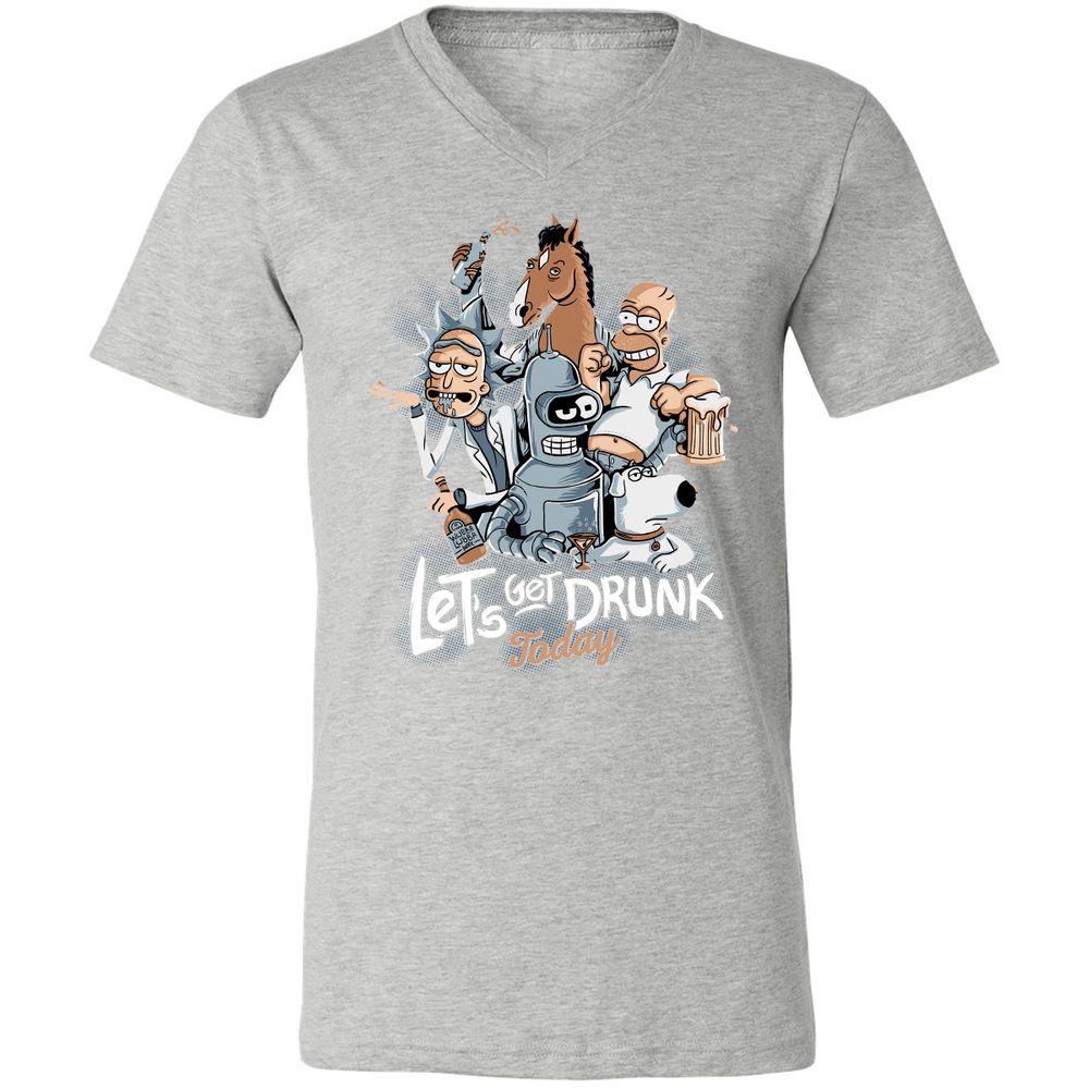 Unisex V-Neck T-Shirt - 7X55F3FL - Athletic Heather - 7