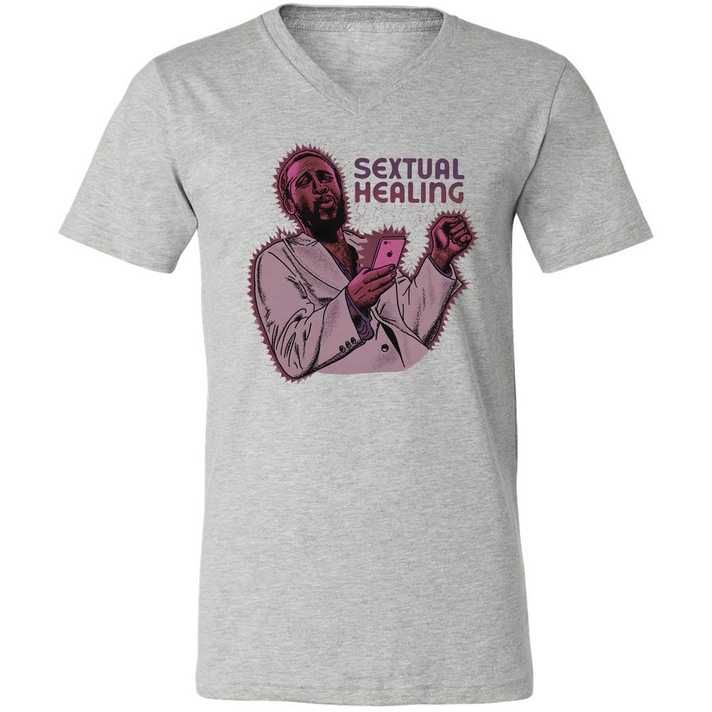 Unisex V-Neck T-Shirt - NC1REZ92 - Athletic Heather - 7