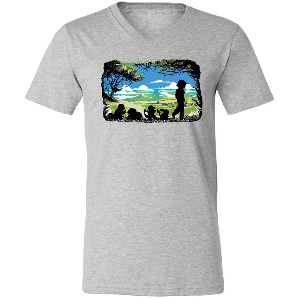 Unisex V-Neck T-Shirt - 1YN83KKR - Athletic Heather - 7